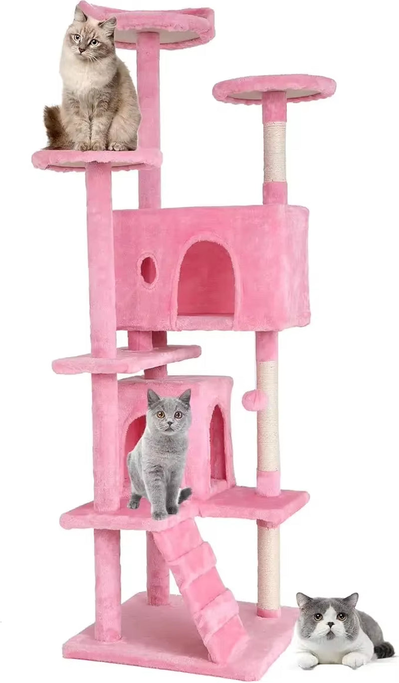 70In Cat Tree Tower, Multi-Level Furniture Activity Center with Grab Post, Vertical House Apartment, Cat Pet Game House