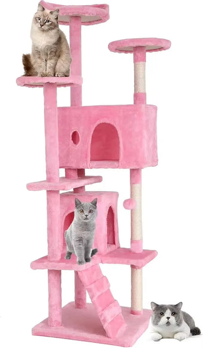 70In Cat Tree Tower, Multi-Level Furniture Activity Center with Grab Post, Vertical House Apartment, Cat Pet Game House